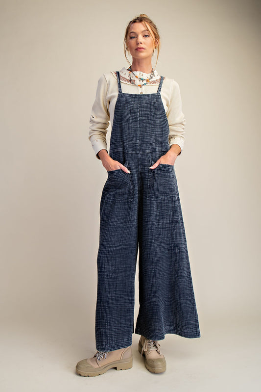 Washed Cotton Jumpsuit Overalls