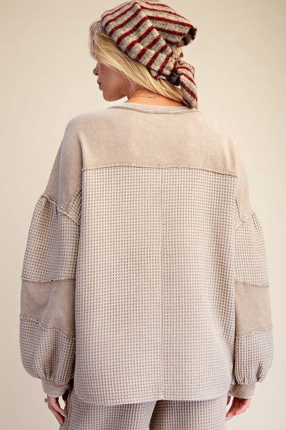 Washed Thermal Knit Pullover