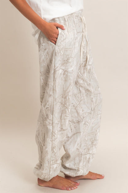 Tree Camouflage Print Jogger Pants
