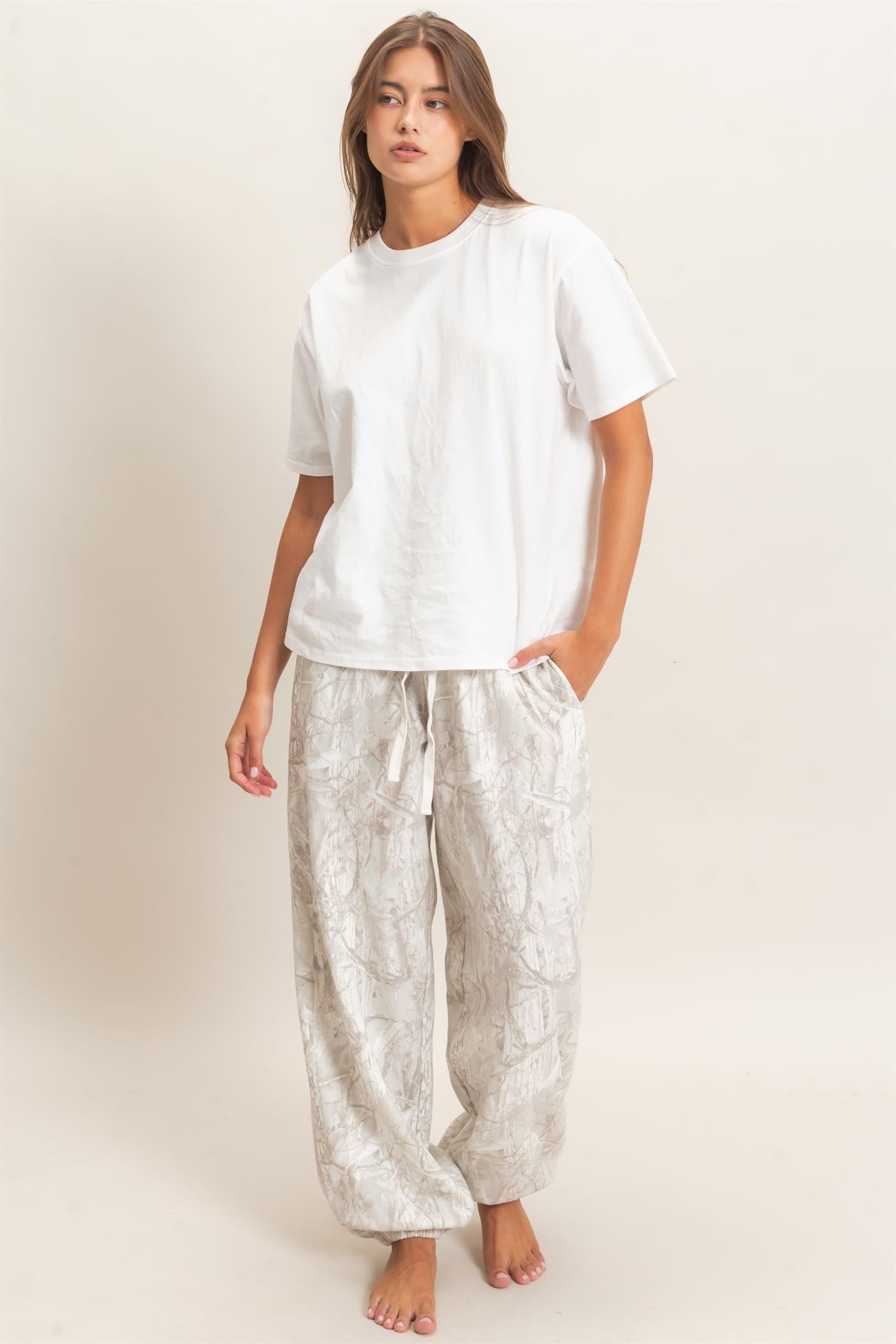 Tree Camouflage Print Jogger Pants