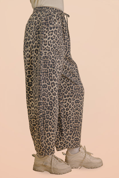 Leopard Casual Barrel Pants