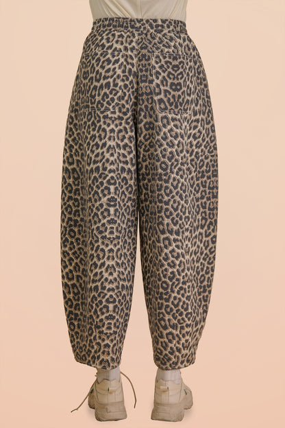 Leopard Casual Barrel Pants