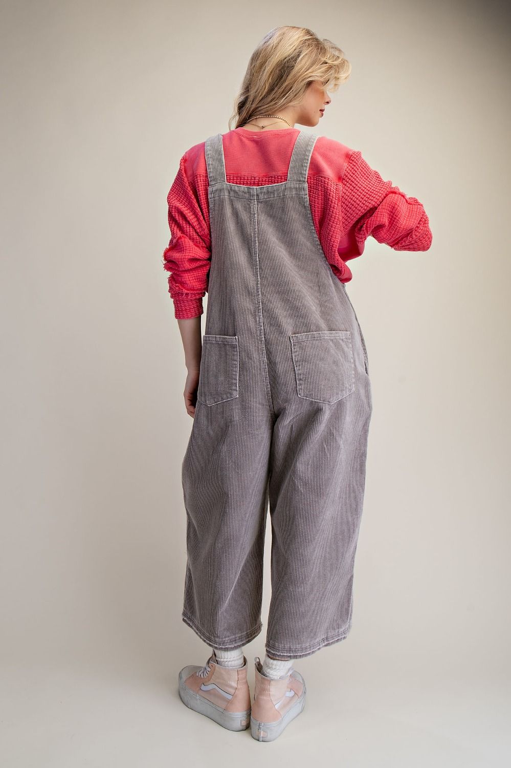 Flower Patch Washed Corduroy Denim Overalls
