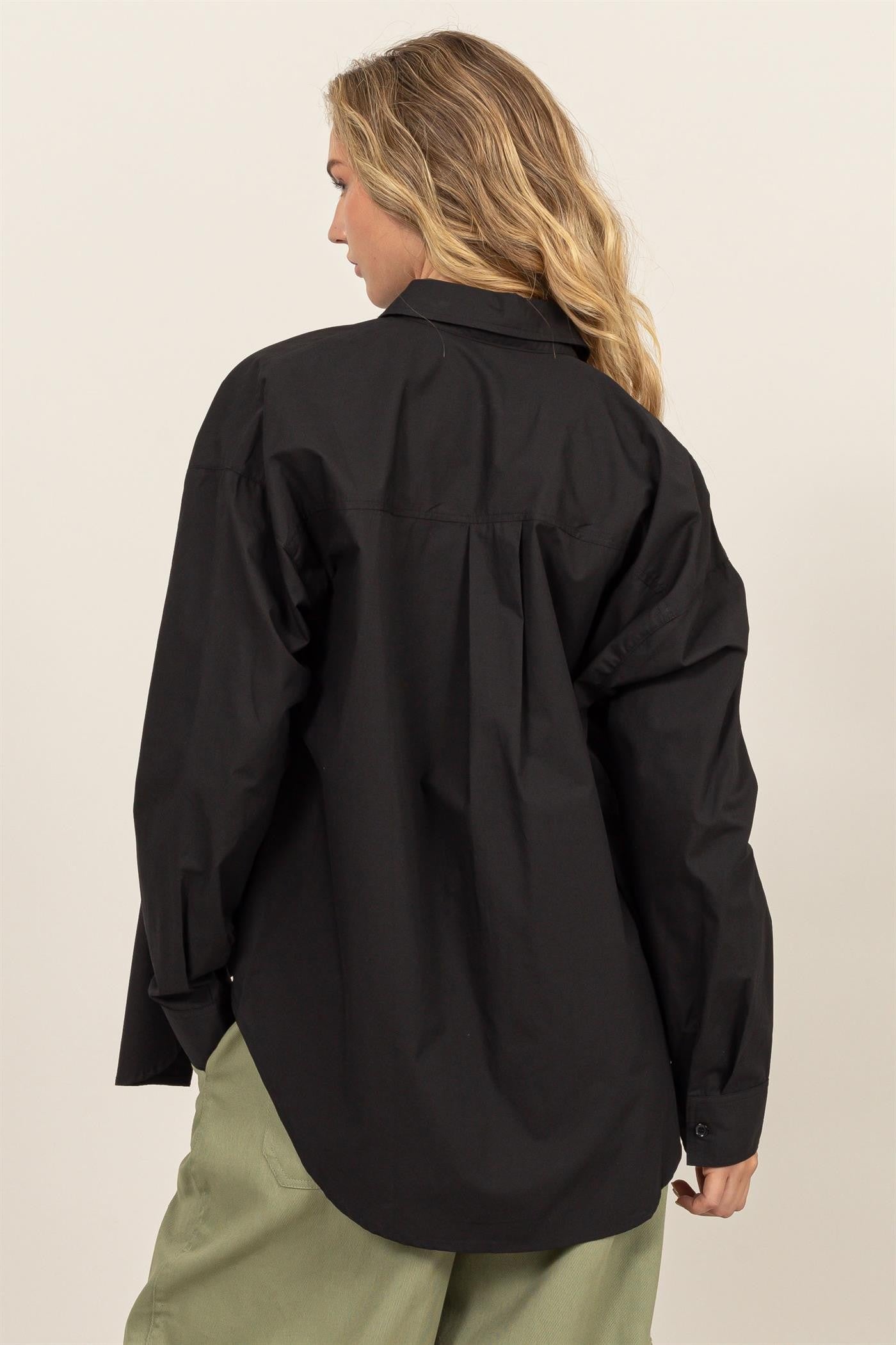 Oversized Cotton Button-up Shirt