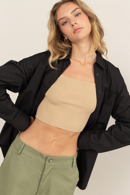 Oversized Cotton Button-up Shirt