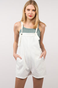 Washed Cotton Denim Casual Romper Overall