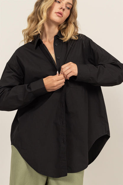 Oversized Cotton Button-up Shirt