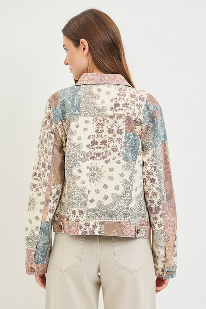 Paisley Print Denim Jacket