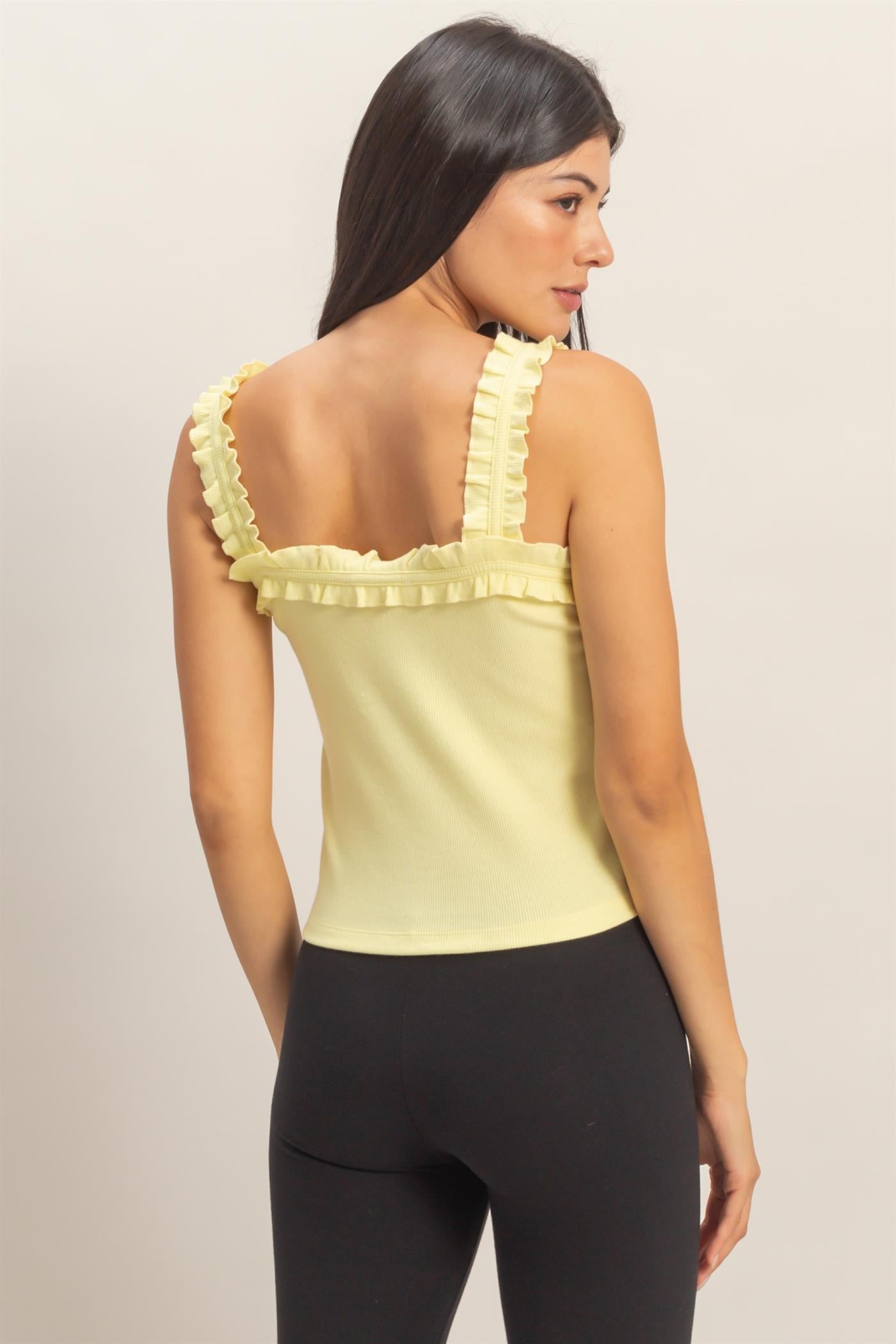 Ruffle Strap Bow Tank Top