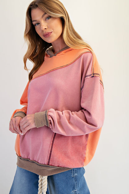 Peace Patch Mineral Washed Hoodie Pullover