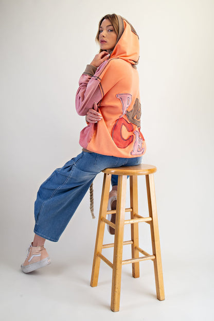 Peace Patch Mineral Washed Hoodie Pullover