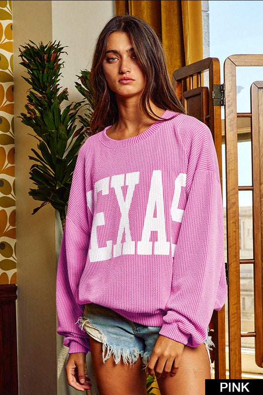 Pink Texas Comfy Graphic Sweatshirt