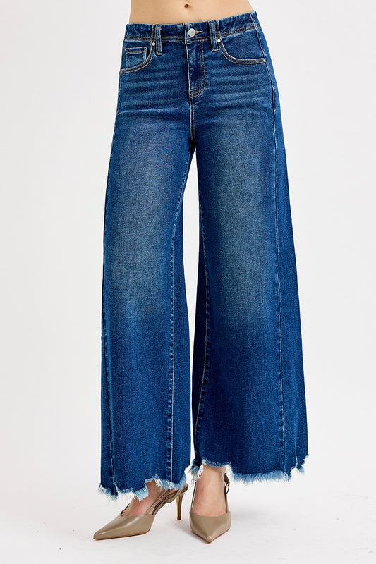 High Rise Ankle Wide Jeans by Risen