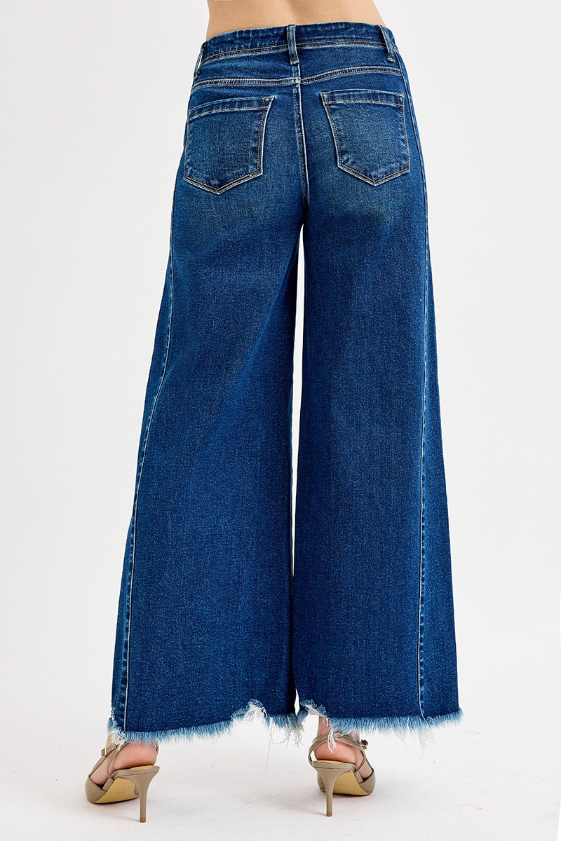 High Rise Ankle Wide Jeans by Risen