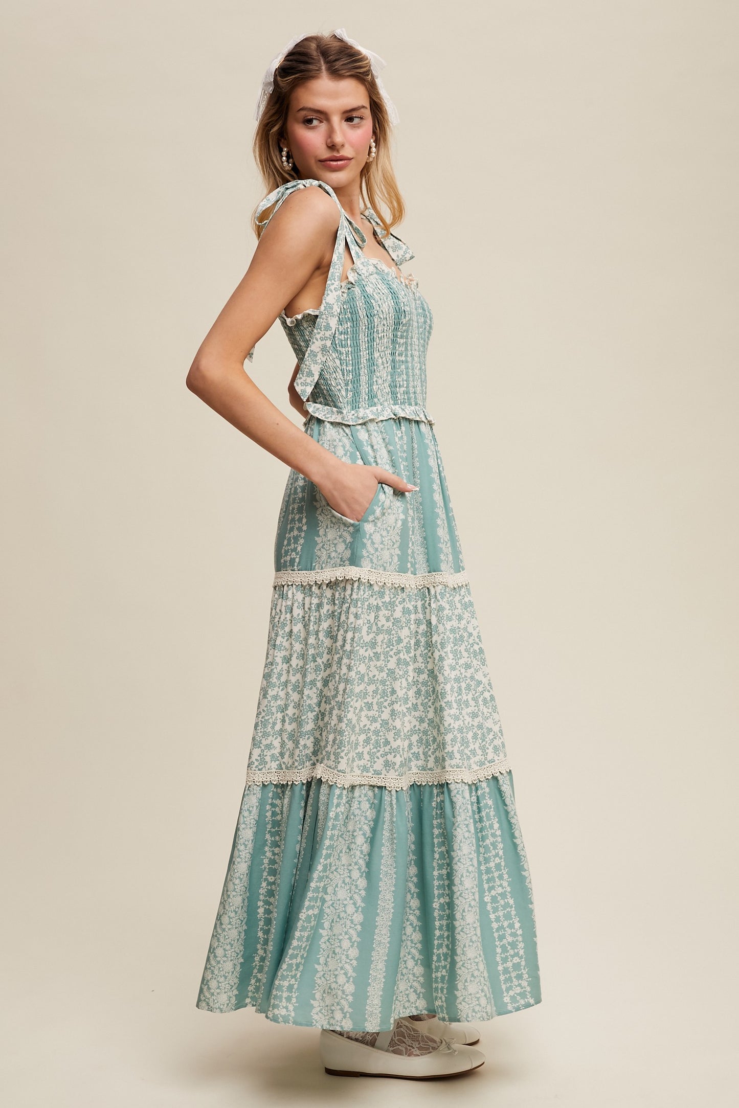 Floral Smocked Tiered Maxi Dress