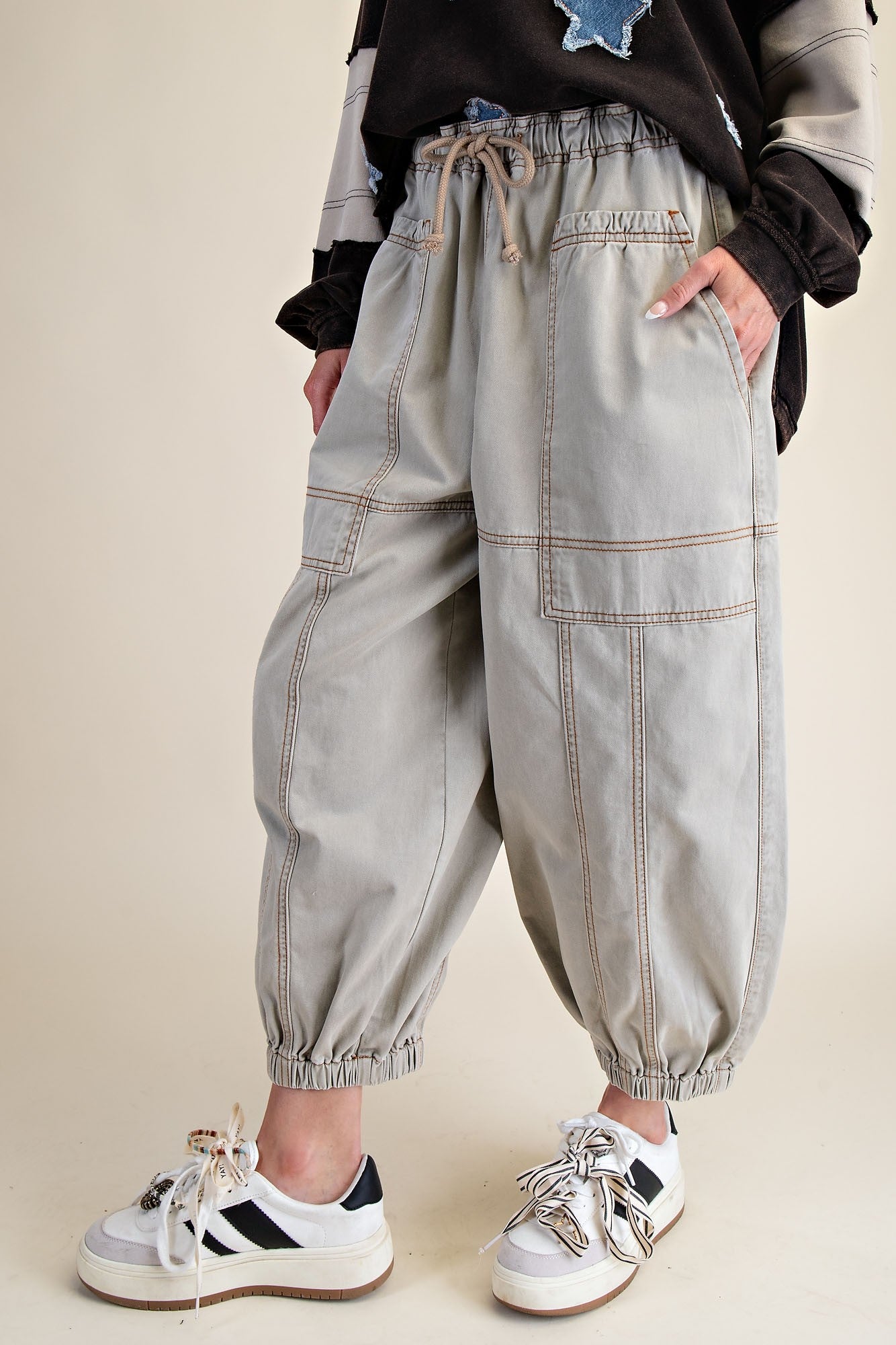 Stone Washed Twill Pants