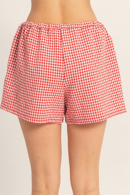 Gingham Relaxed Fit Shorts