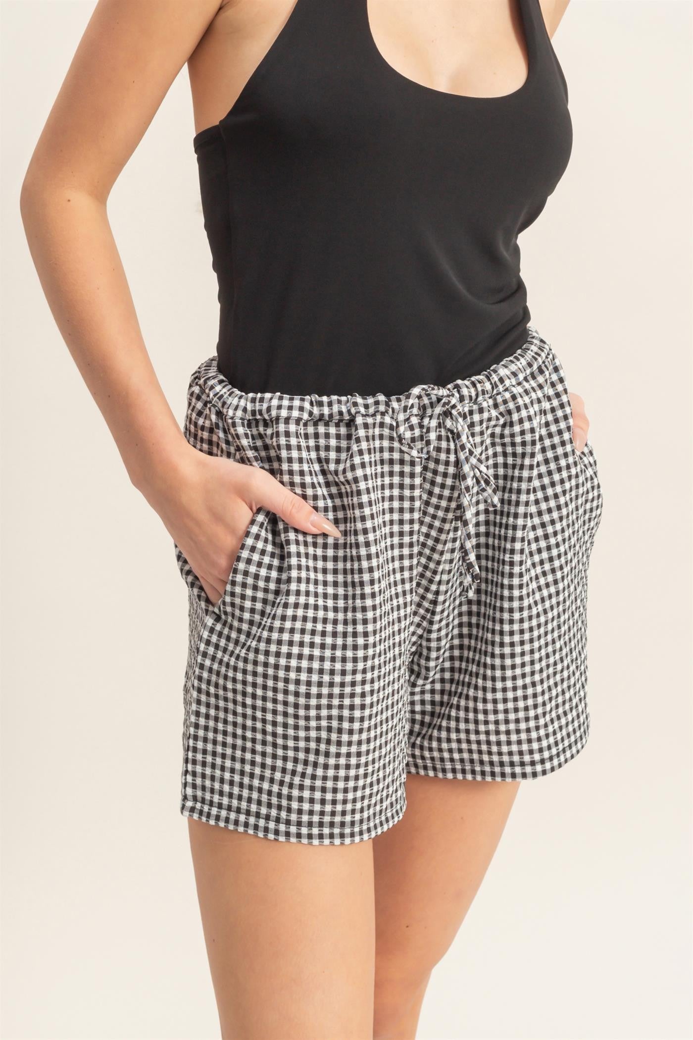 Gingham Relaxed Fit Shorts