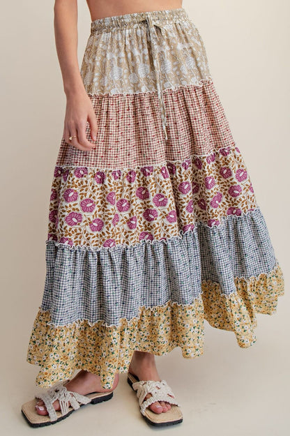 Bohemian Inspired Tiered Maxi Skirt