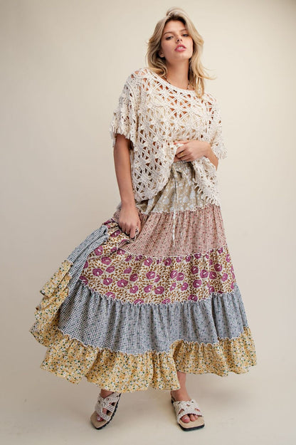 Bohemian Inspired Tiered Maxi Skirt