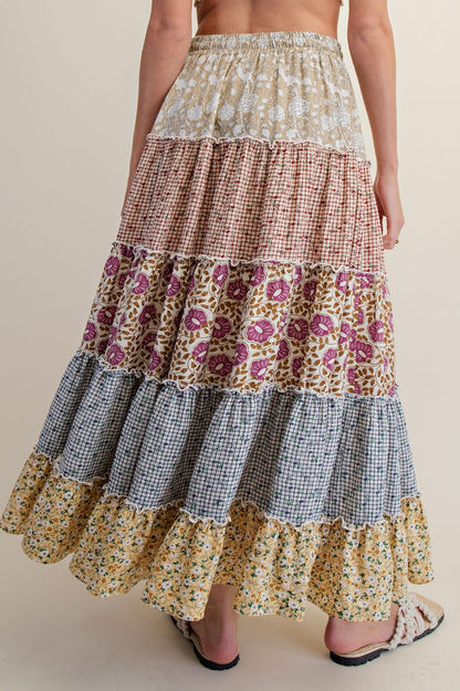 Bohemian Inspired Tiered Maxi Skirt