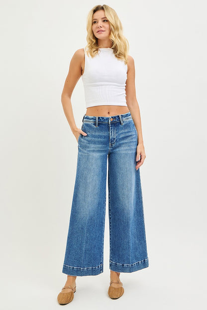 Slouchy Ankle Wide Jeans