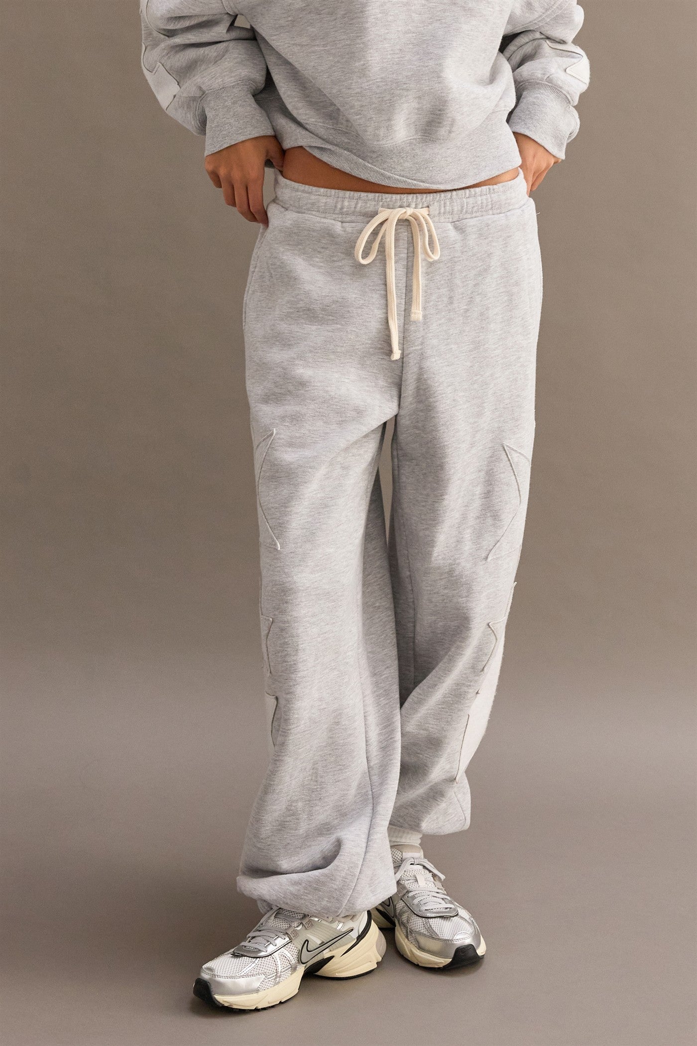 Star Patch Casual Drawstring Jogger Pants