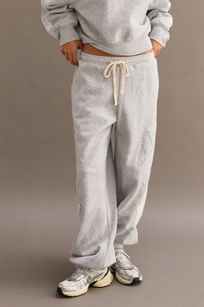 Star Patch Casual Drawstring Jogger Pants