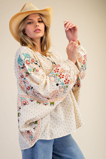 Embroidery Detailing Blouse