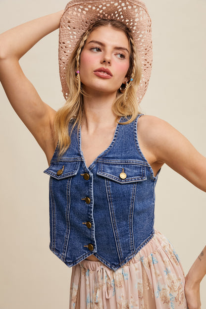 Vintage-Inspired Denim Vest