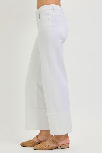Tummy Control Mid Rise Crop Wide Wide Cuffed by Risen