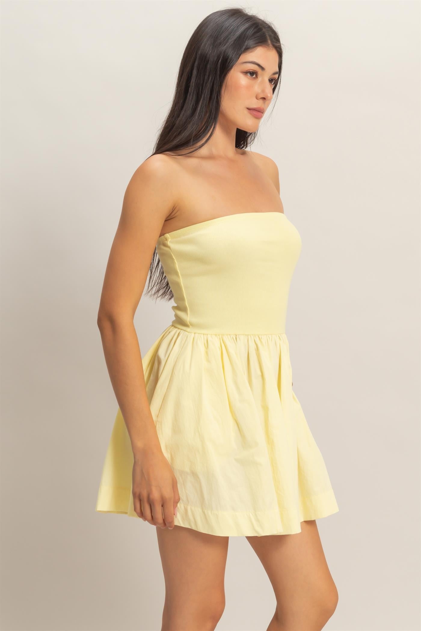 Strapless Flowy Mini Dress