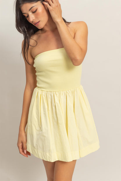 Strapless Flowy Mini Dress