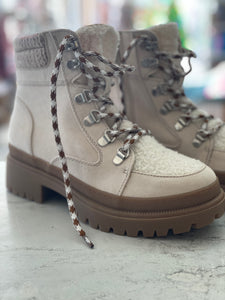 Cream with Sherpa Combat Boots
