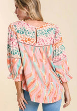 Pastel Mixed Print Top