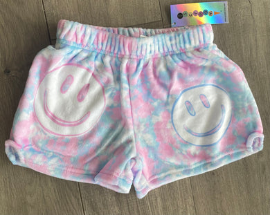 Tie Dye Smile Plush Shorts
