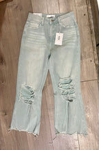 Cloud Blue 90s Vintage Crop Flare Jeans