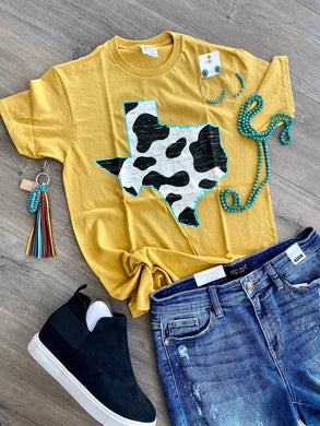 Cow Print Texas Tee
