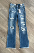 High Waist Patched Boot Cut Jeans