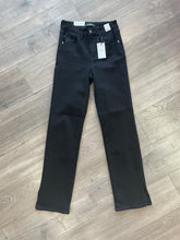 Black High Waist 90’s Straight Leg Jeans with Slits
