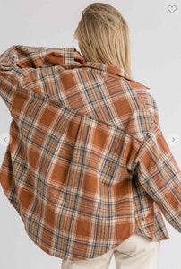 Oversized Brown Plaid Shacket