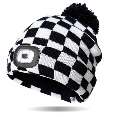 Kids Checkered Rechargeable LED Beanie