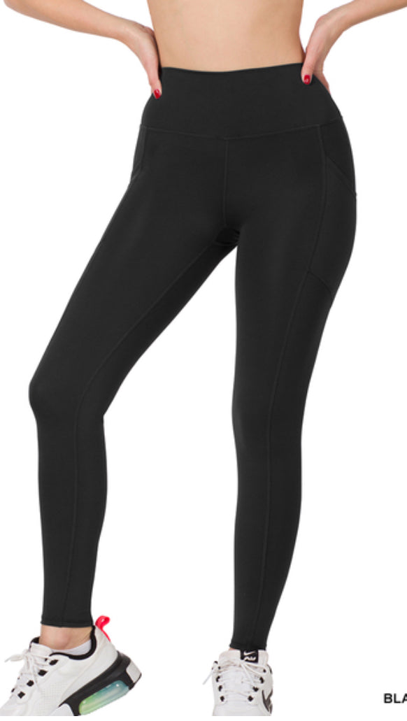Black Athletic Leggings with Pockets