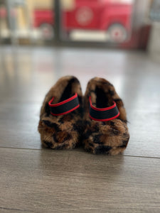Youth Leopard Furry Slip-on Shoes