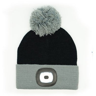 Kids Black and Gray Rechargeable LED Beanie
