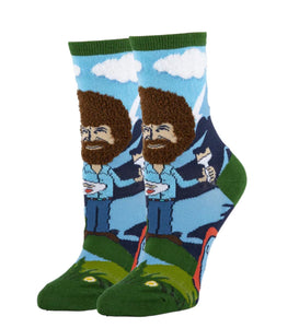 Bob Ross Let’s Get Crazy Crew Socks