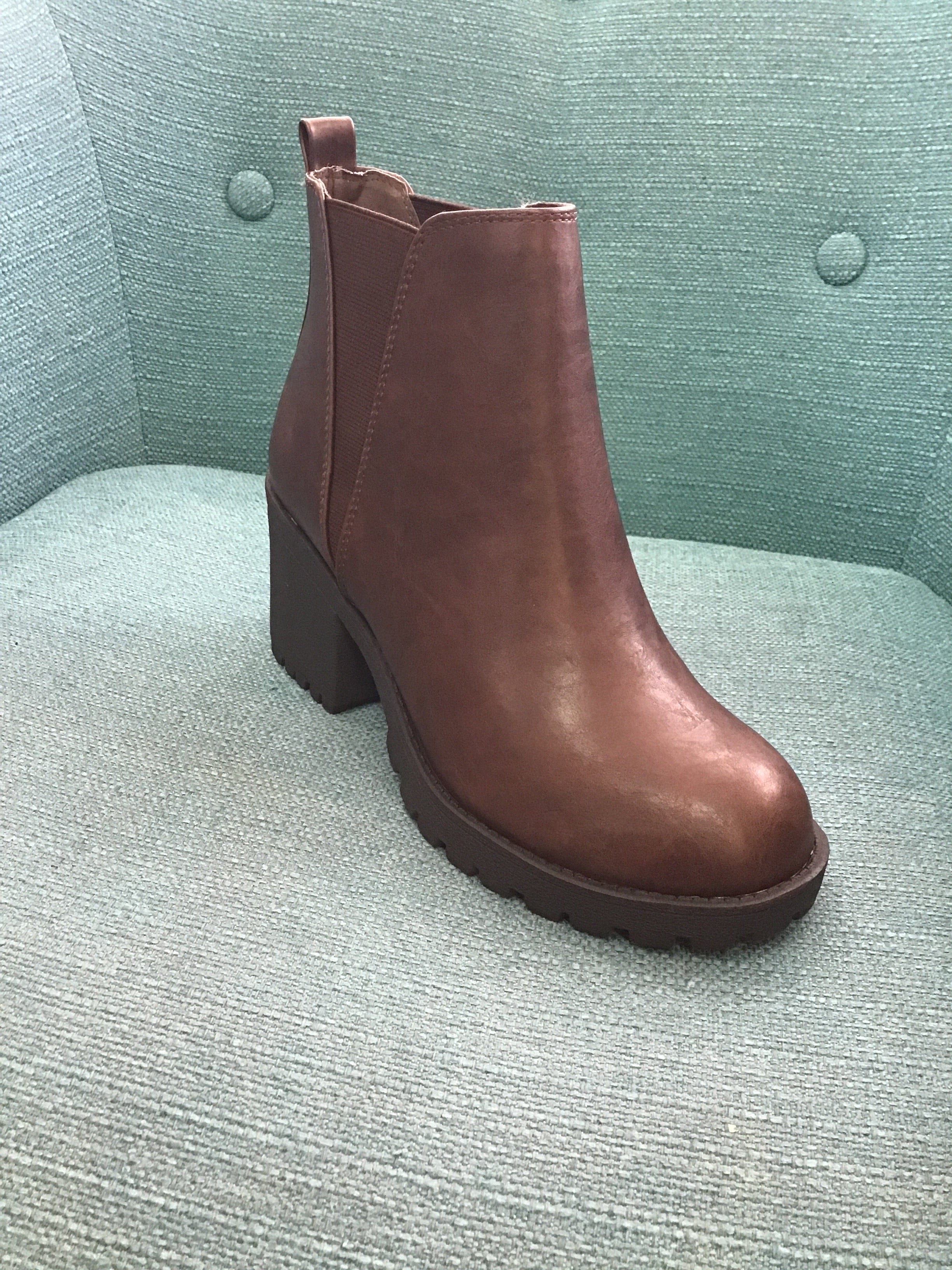 Brown Slip On Booties
