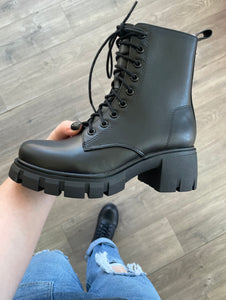 Black Platform Combat Boots