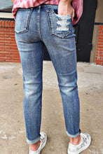 High Rise Raw Hem Relaxed Fit Jeans